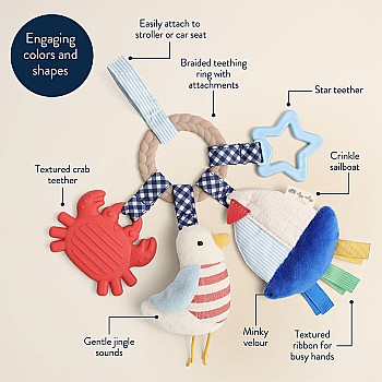 Bitzy Busy Ring Teething Activity Toy, Nautical