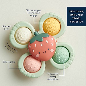 Itzy Pop & Whirl™ - High chair, Bath and Travel Fidget Toy (Strawberry)