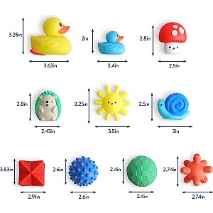 Itzy Splash Gift Set™ - 10 Piece Sensory Shapes, Squirters and Duckies (Friends)
