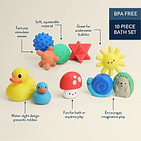 Itzy Splash Gift Set - 10 Piece Sensory Shapes, Squirters and Duckies (Friends)