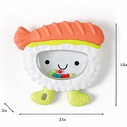 Sweetie Shake Plus Silicone Teether with Rattle, Sushi