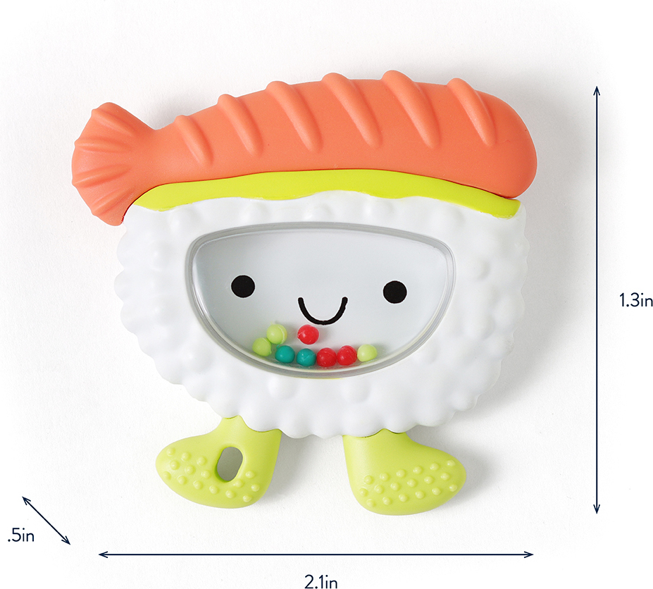 Sweetie Shake Plus™ - Silicone Teether with Rattle (Sushi)