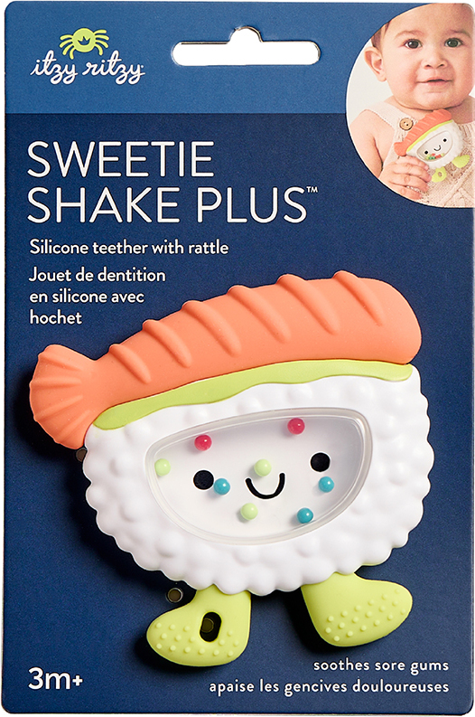 Sweetie Shake Plus™ - Silicone Teether with Rattle (Sushi)