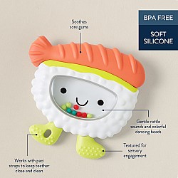 Sweetie Shake Plus Silicone Teether with Rattle, Sushi