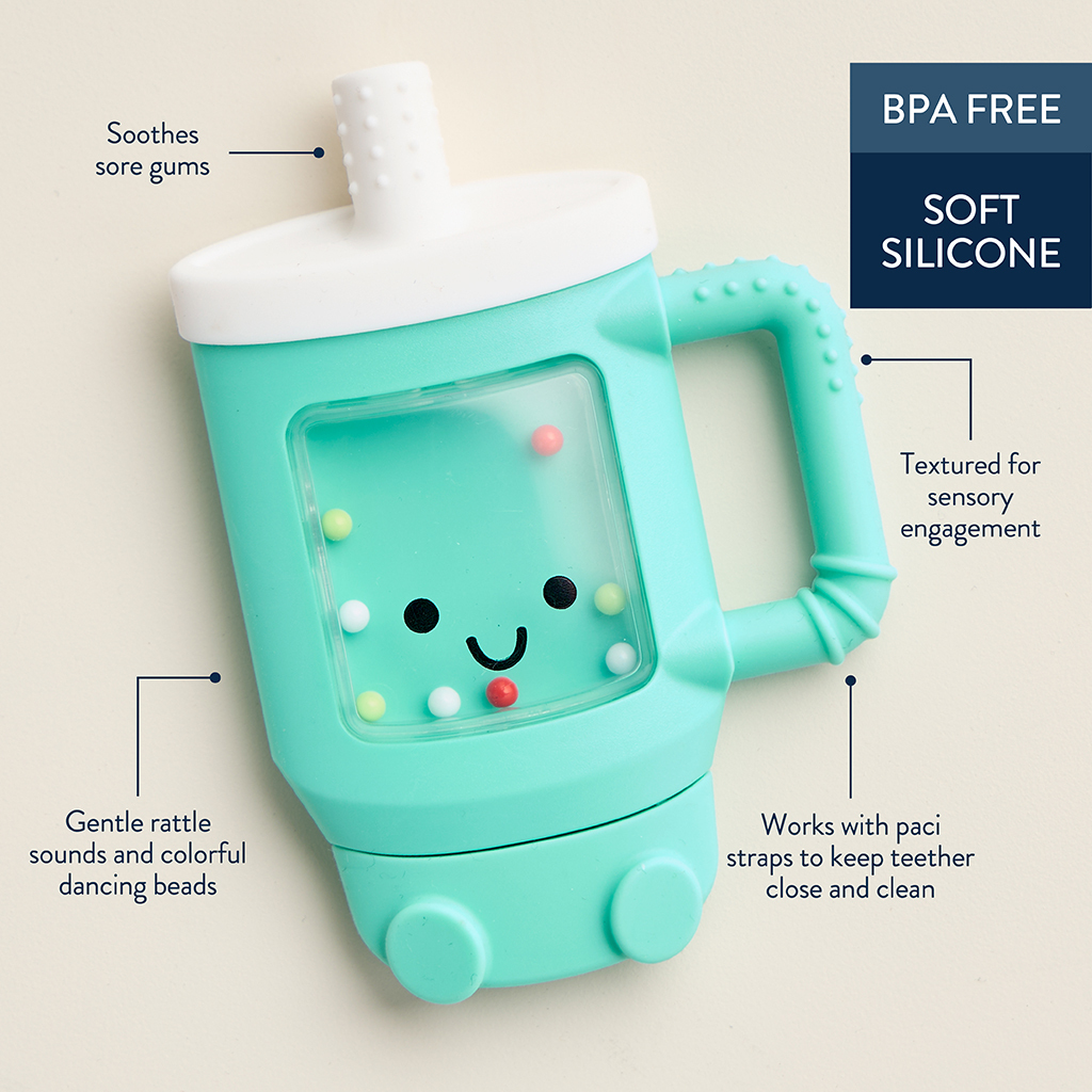 Sweetie Shake Plus™ - Silicone Teether with Rattle (Tumbler)