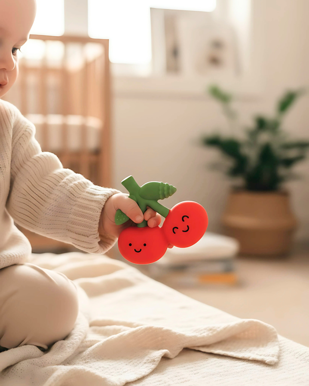 Comfort Crew™ - Natural Rubber Teether (Cherries)