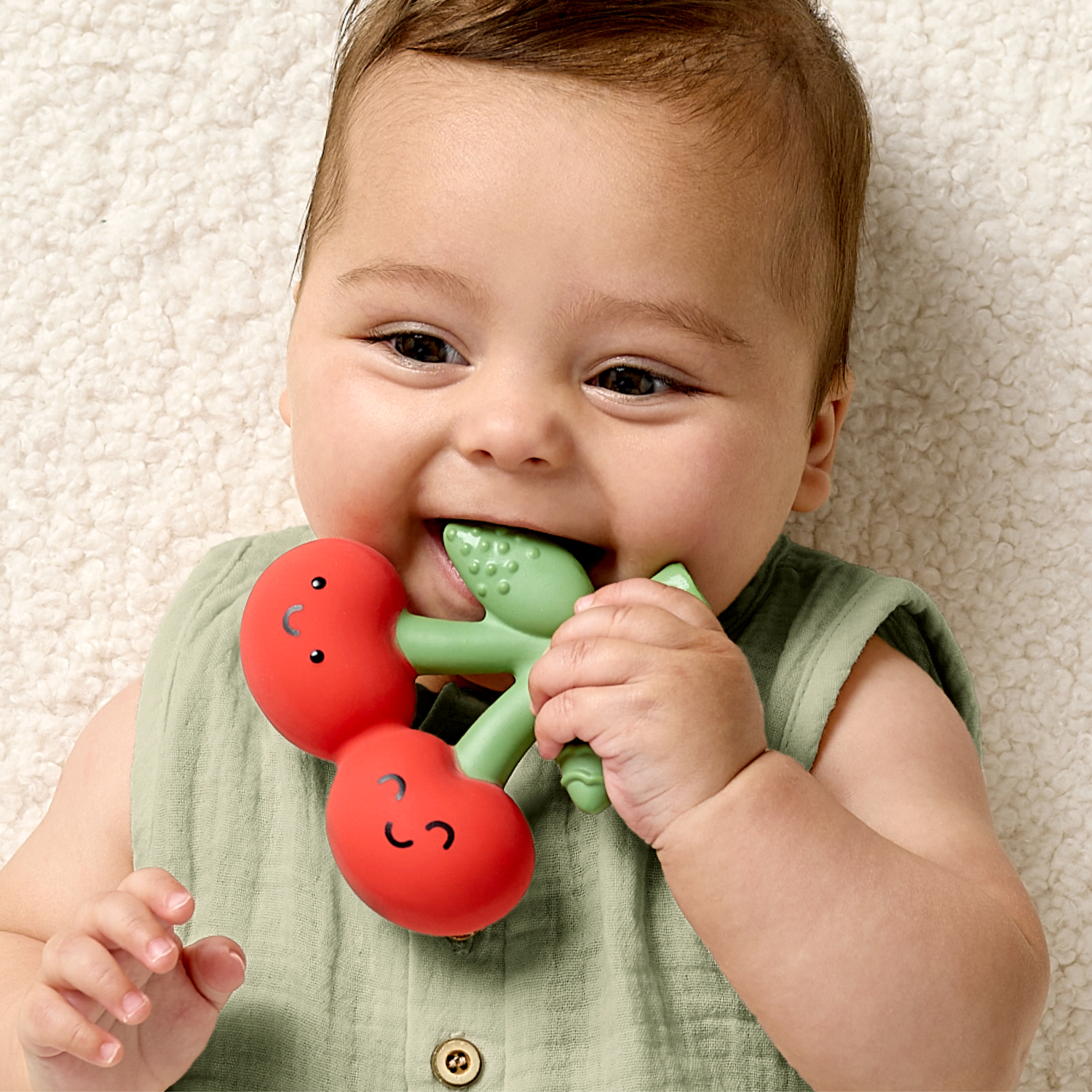 Comfort Crew™ - Natural Rubber Teether (Cherries)