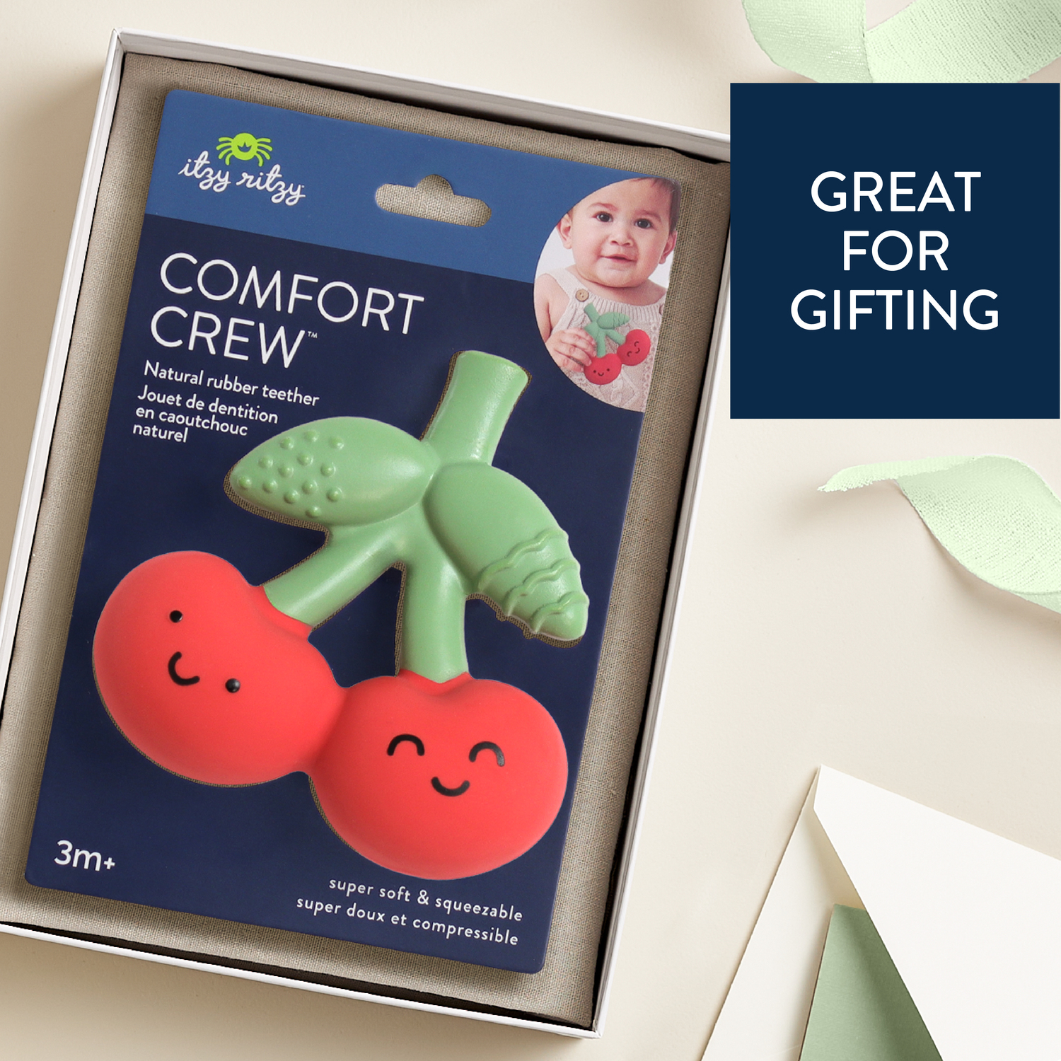 Comfort Crew™ - Natural Rubber Teether (Cherries)