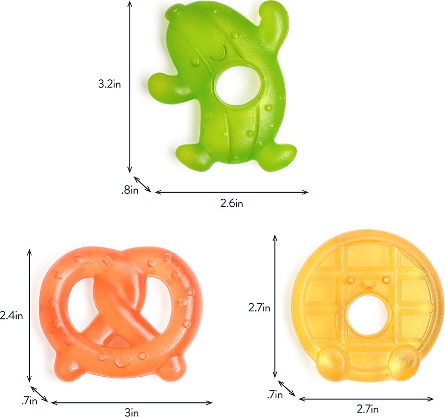 Cutie Coolers™ - Water-filled Teether (Silly Foods (3-Pack))