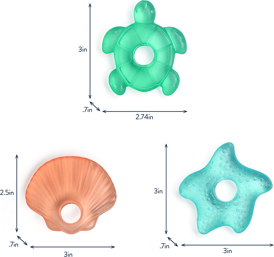 Cutie Coolers™ - Water-filled Teether (Seaside (3-Pack) )