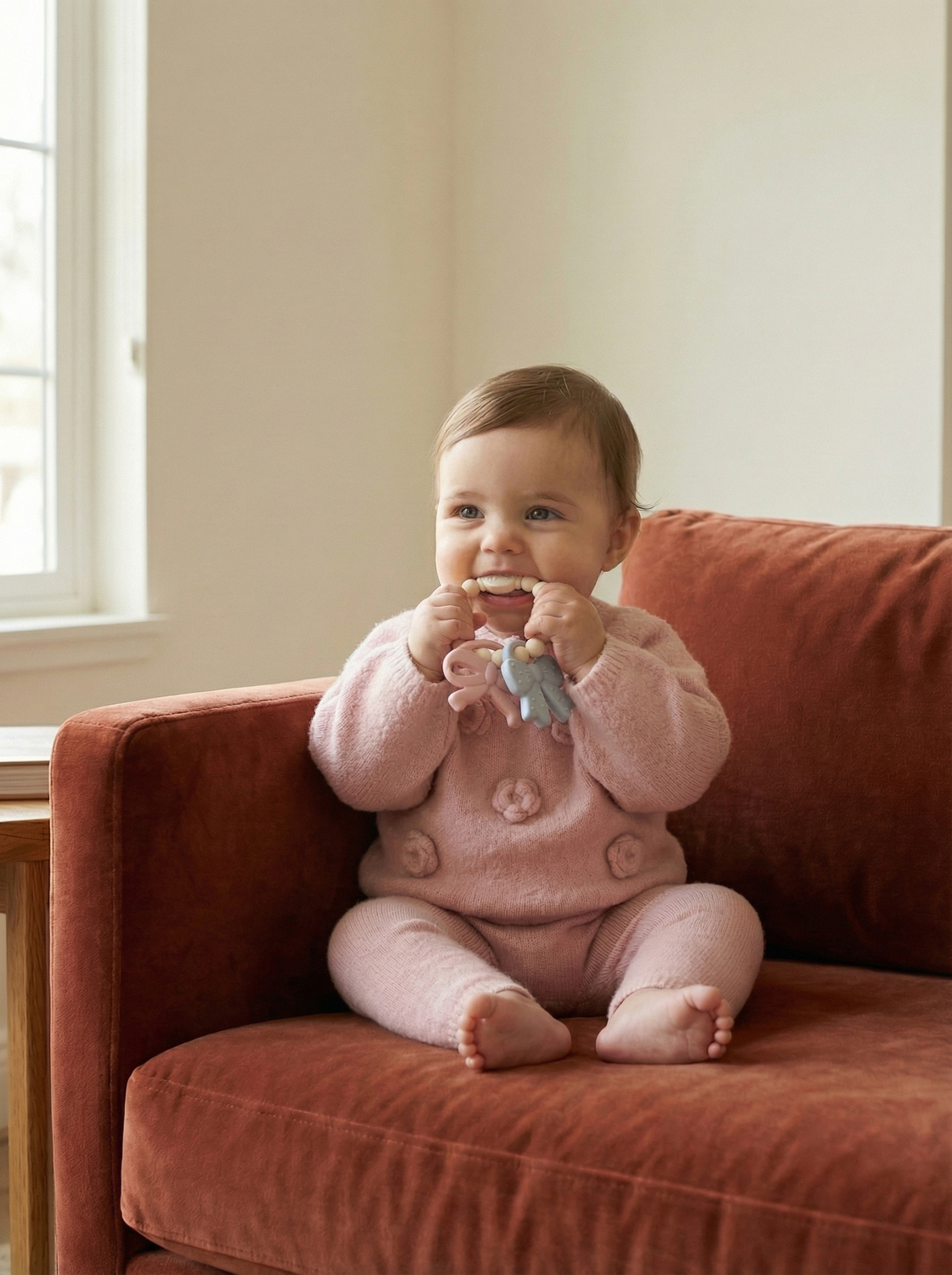 Itzy Trio™ - Multi-textured Silicone Teether (Bows)