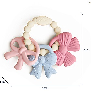 Itzy Trio™ - Multi-textured Silicone Teether (Bows)
