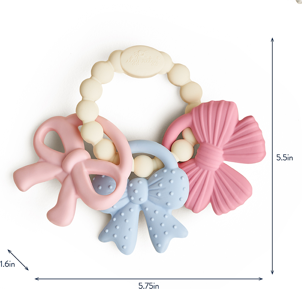 Itzy Trio™ - Multi-textured Silicone Teether (Bows)