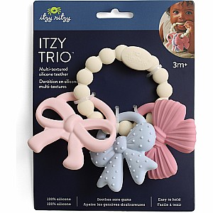 Itzy Trio™ - Multi-textured Silicone Teether (Bows)