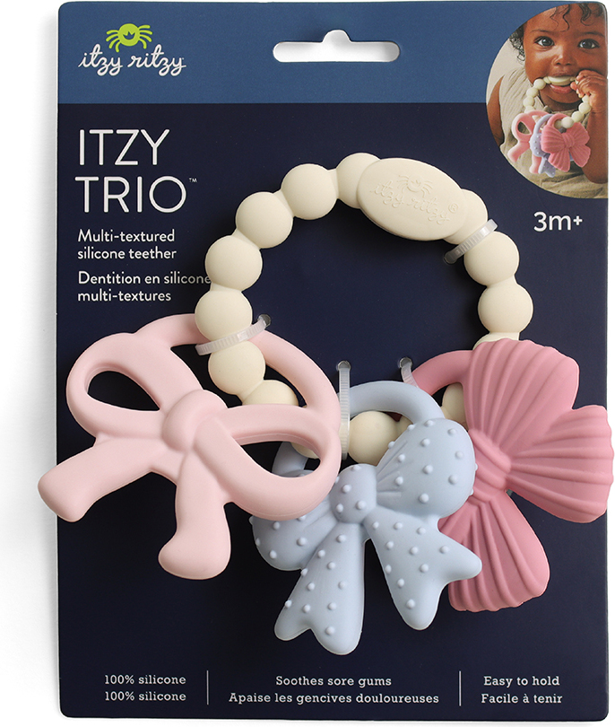 Itzy Trio™ - Multi-textured Silicone Teether (Bows)