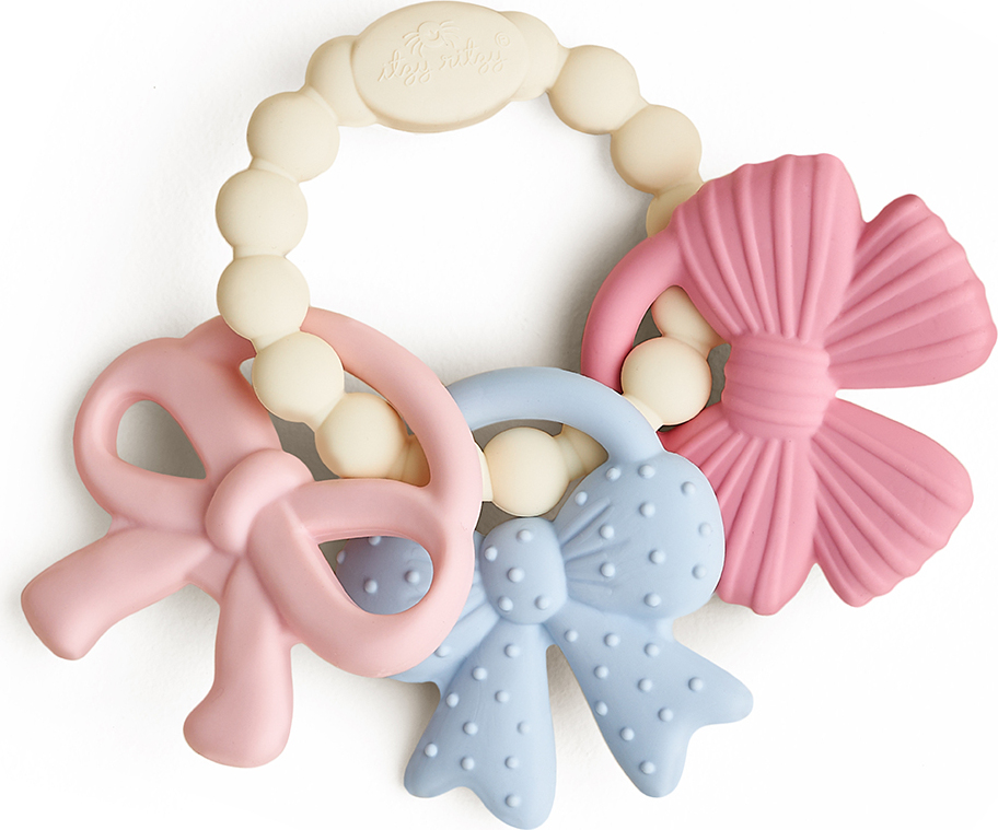 Itzy Trio™ - Multi-textured Silicone Teether (Bows)