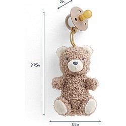 Bitzy Pal Pacifier and Soft Cotton Lovey, Bear