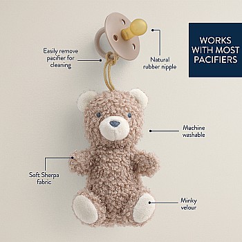 Bitzy Pal Pacifier and Soft Cotton Lovey, Bear