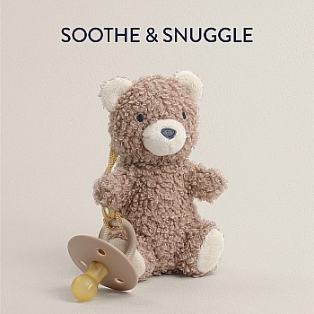 Bitzy Pal Pacifier and Soft Cotton Lovey, Bear