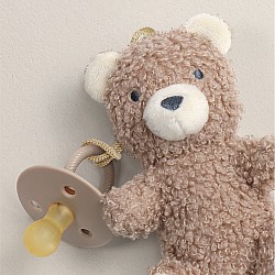 Bitzy Pal Pacifier and Soft Cotton Lovey, Bear