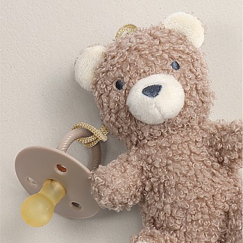 Bitzy Pal Pacifier and Soft Cotton Lovey, Bear