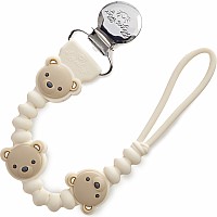 Sweetie Strap Plus - Silicone Pacifier Clip (Bear Bead)