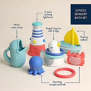Seaside Splash Gift Set™ - 12 Piece Sensory Bath Set (Nautical)