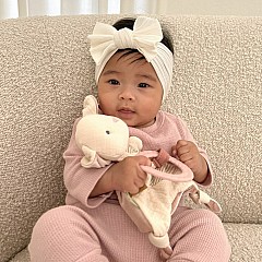 Bitzy Crinkle Sensory Crinkle Toy with Teether (Bunny)