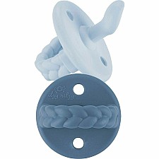 Sweetie Soother - 2-Pack Orthodontic Silicone Pacifiers (Sky & Surf 0-6M)