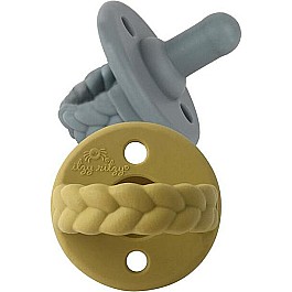Sweetie Soother Silicone Pacifiers - Braid (Dark Gray/Yellow)