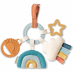 Bitzy Busy Ring Teething Activity Toy, Neutral Rainbow