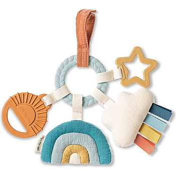 Bitzy Busy Ring Teething Activity Toy, Neutral Rainbow
