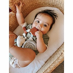 Bitzy Busy Ring Teething Activity Toy, Neutral Rainbow