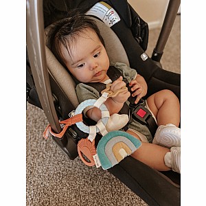 Bitzy Busy Ring™ - Teething Activity Toy (Neutral Rainbow)