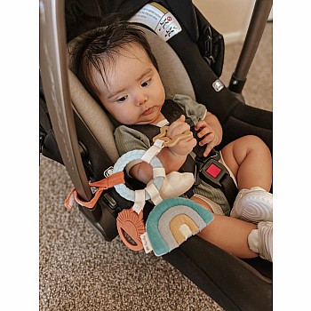 Bitzy Busy Ring Teething Activity Toy, Neutral Rainbow