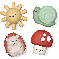 Itzy Squirt- Squirt Character Bath 4-Pack (Mushroom, Snail, Hedgehog, Sun )