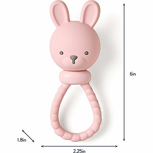 Sweetie Rattle™ - Silicone Rattle with Jingle Sound (Bunny)