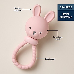 Sweetie Rattle™ - Silicone Rattle with Jingle Sound (Bunny)