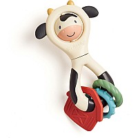 Itzy Spinner - Sensory Teething Rattle (Cow)