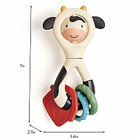 Itzy Spinner - Sensory Teething Rattle (Cow)