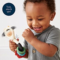 Itzy Spinner - Sensory Teething Rattle (Cow)
