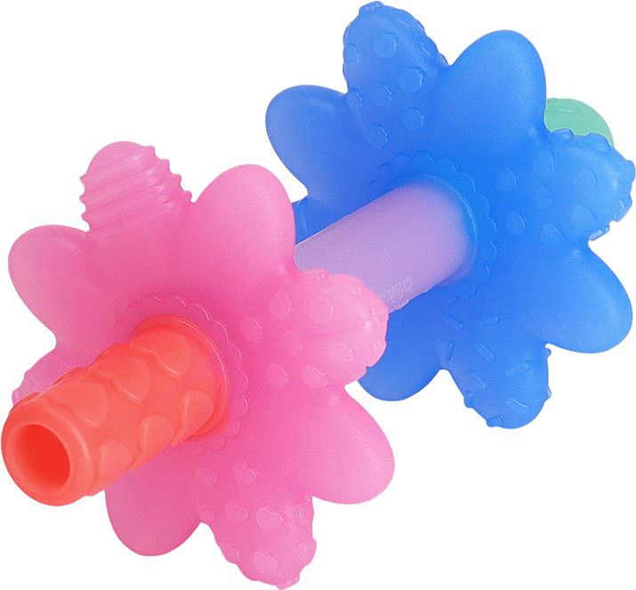 Teensy Tubes™ - Silicone Teething Chew Tube (Pink Rainbow)