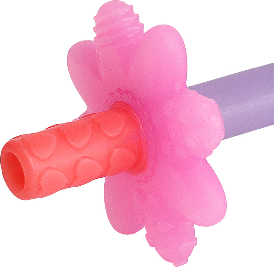 Teensy Tubes™ - Silicone Teething Chew Tube (Pink Rainbow)