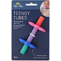 Teensy Tubes - Silicone Teething Chew Tube (Pink Rainbow)