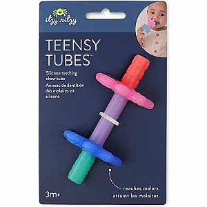 Teensy Tubes™ - Silicone Teething Chew Tube (Pink Rainbow)