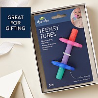 Teensy Tubes - Silicone Teething Chew Tube (Pink Rainbow)