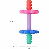 Teensy Tubes - Silicone Teething Chew Tube (Pink Rainbow)