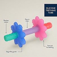 Teensy Tubes - Silicone Teething Chew Tube (Pink Rainbow)