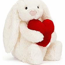 Medium Bashful Red Heart Bunny