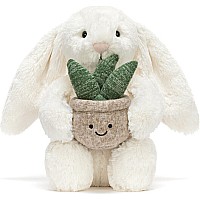 Cream Bunny with Plant